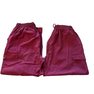Adar Uniform Pants women's size XL set of 2 maroon, cargo, elastic waist